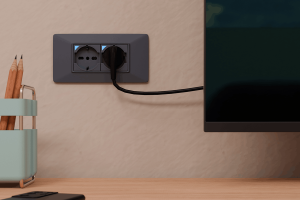 Presa P40S 4box con LED RGB di stato per il controllo e la gestione dell’impianto elettrico domotico